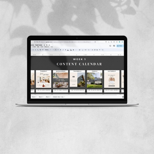 Real Estate Content Calendar Digital Templates